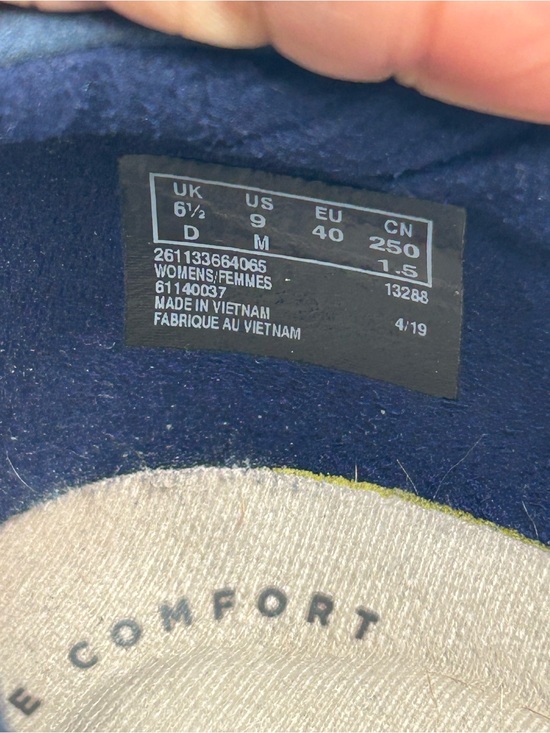 Clarks Shoes - Clarks collection wedge loafers suede bow slip on navy blue sz 9M preppy chic